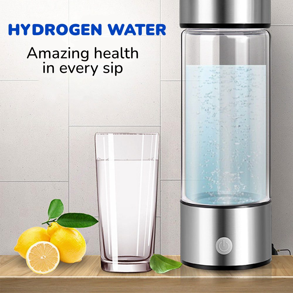 Hydrogen Water Bottle Generator 420ml Push-Button Portable Ioniser Health Drink Maker 1200mAh