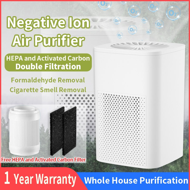 Air Purifier HEPA PM2.5 Double-Filter System With Negative Ioniser Ion Generator And UV Sterilisation