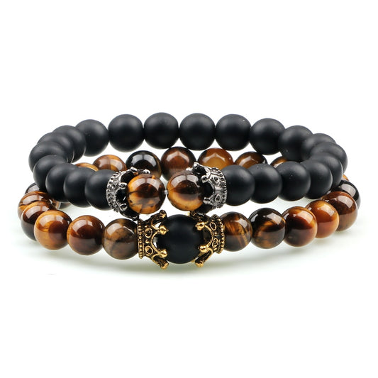 Lava Stone Bracelet Power Healing Tiger Eye Good Luck Beaded Bracelet